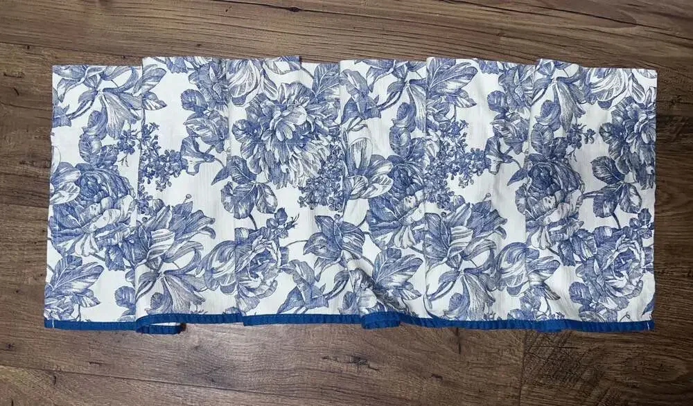 Waverly Garden Room French Floral Toile Window Valance Blue and White